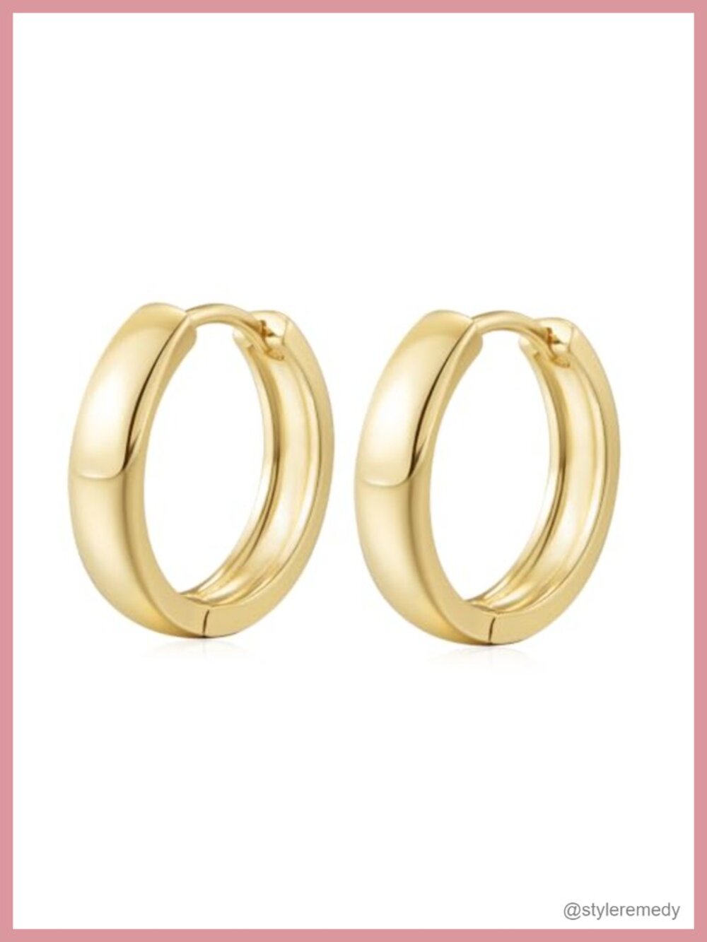 14k Gold Plated Huggie Hoop Earrings Small Minimalist Hypoallergenic